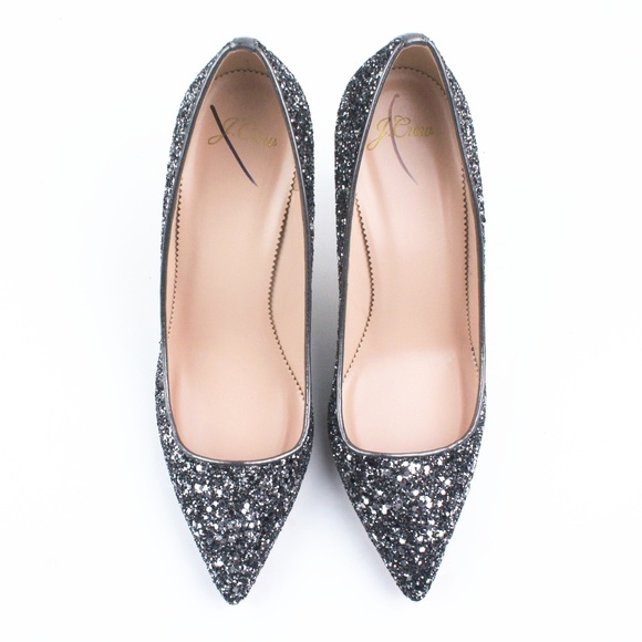 New JCREW Elsie Pumps in Gunmetal Glitter - Picture 5 of 6